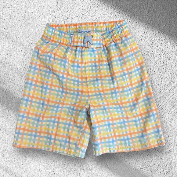 RuggedButts Kids Gingham Swim Trunks - Summertime Gingham- Size 10 - Picture 2 of 4